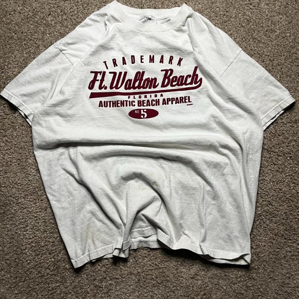Men's White and Grey T-shirt